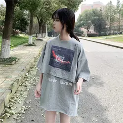 Женская милая футболка Японская футболка с круглым вырезом и коротким рукавом Уличная футболка Женские футболки в стиле хип-хоп Футболка с