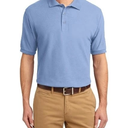 Port Authority K500 Mens Silk Touch Polo T-Shirt Light Blue - 2XL (1)
