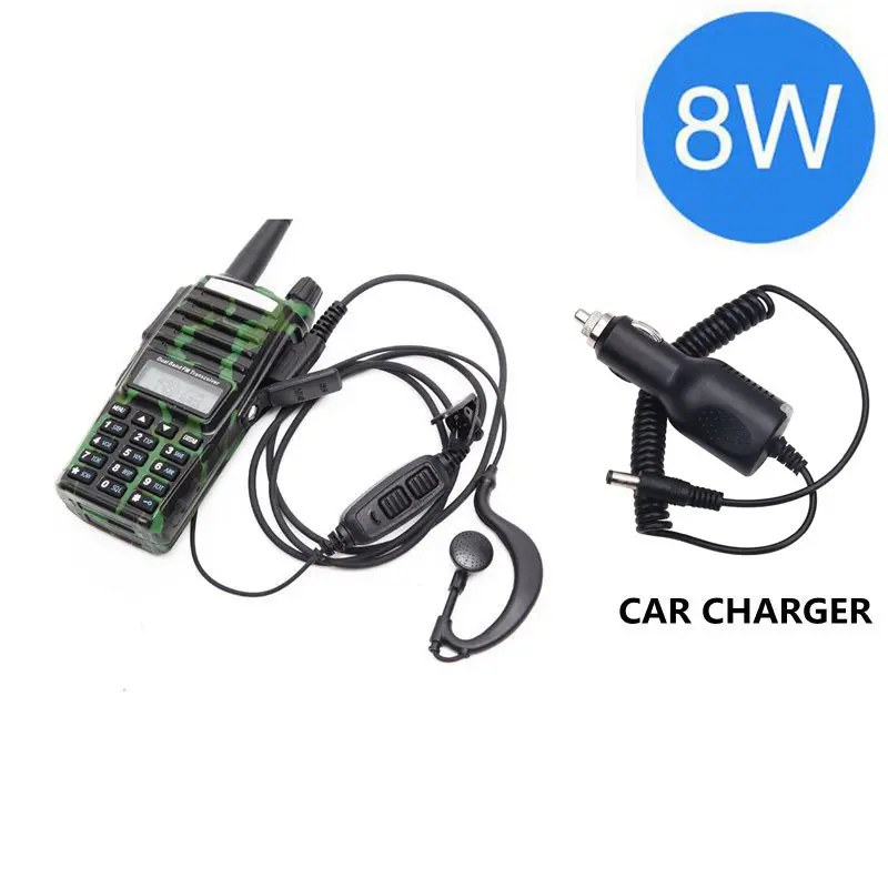 camo car charger Baofeng UV-82 Plus 8 Вт 10 км Большая дальность мощная портативная рация CB vhf/uhf двухстороннее радио Amador 8 Вт UV82 Plus - Цвет: camo car charger