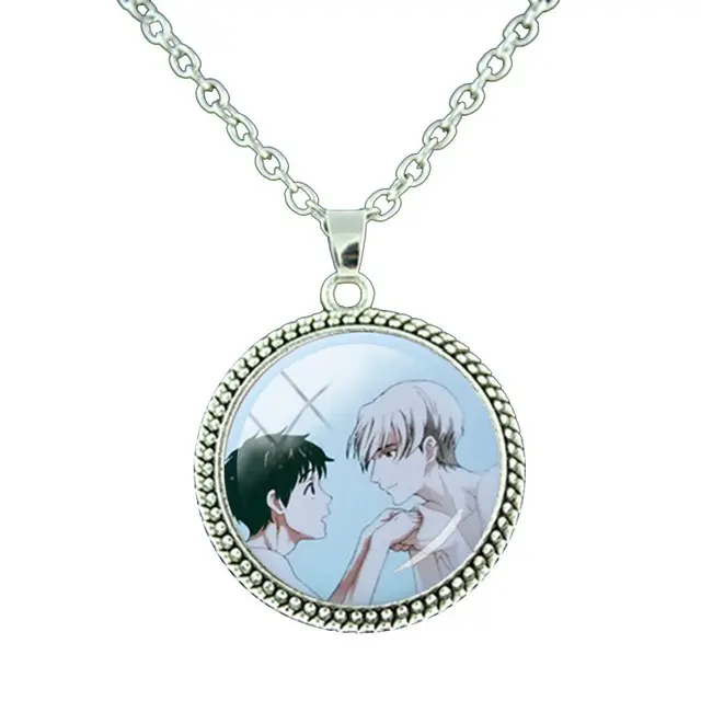 JWEIJIAO Japanese Anime YURI!!! on ICE Necklace Hanging Neck Chain Round Pendant Cosplay Anime