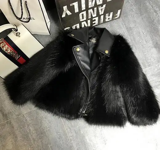 Пальто с искусственным мехом для девочек; осенние куртки высокого качества с лисьим мехом для девочек; повседневная одежда; детское шерстяное плотное пальто; теплое