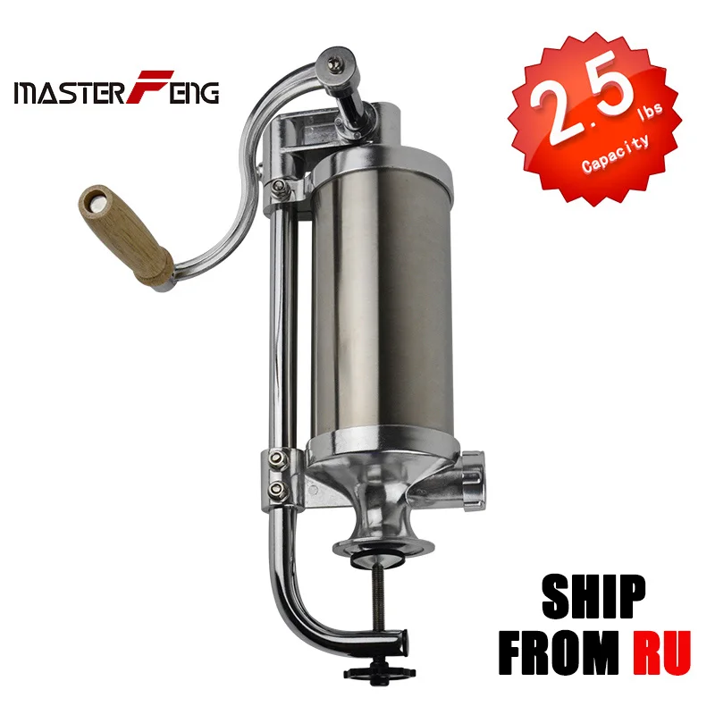 2 5LBS Stainless Steel Sausage stuffers Meat Filling Machine for home use Meat filler Kitchen poultry