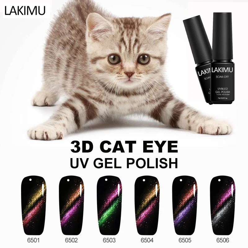 

Lakimu Gel Nail Polish Gel Varnishes LED UV Soak-off 7ML 3D Cat Eyes Magnet Semi Permanent Gel Lacquer Mancire for Nails Polish
