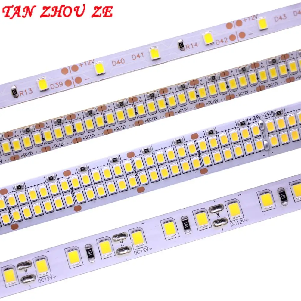 Tira de luces LED de alto brillo, cinta Flexible de 2835 LEDs SMD 240/m 5M  300/600/1200 DC12V Leds, Blanco cálido/blanco frío _ - AliExpress Mobile