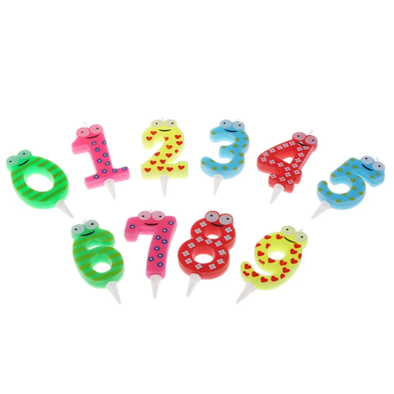 

Party Supply Cartoon Number Candles Happy Birthday Cake Topper Cute Decoration