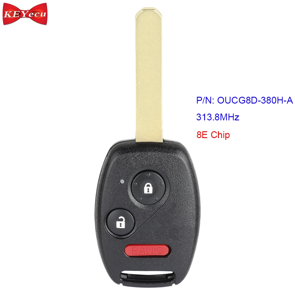 KEYECU для Honda Fit Sport 2007 дистанционного Управление брелок 313 8 МГц 8E чип OUCG8D-380H-A |