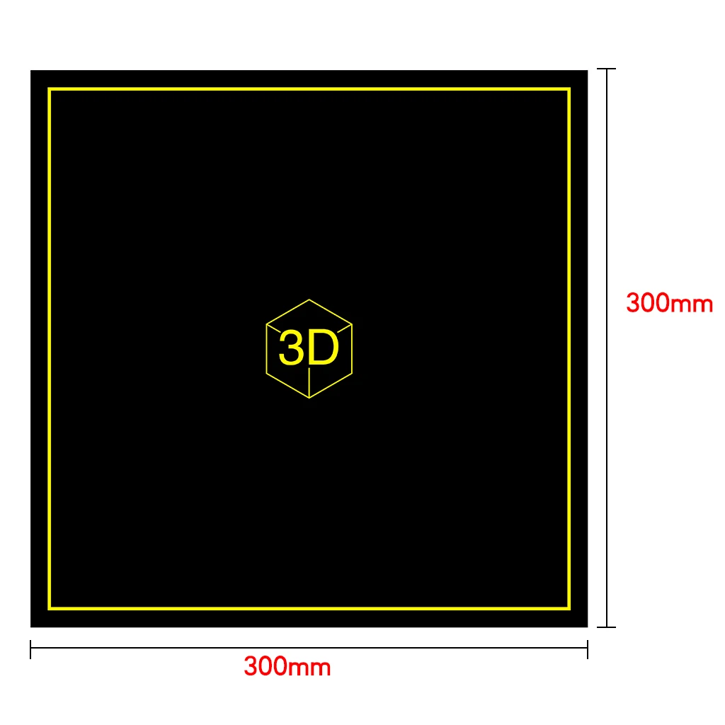 Build Plate Tape Magnetic Square Heat Bed Sticker 300x300mm for 3D Printer 