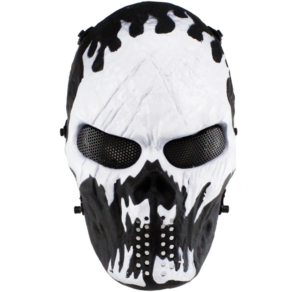 

Outdoor Metal Mesh Eye Shield Costume Airsoft Paintball Party Mask Skull Full Face Mask Army Games for Halloween Party Supplies