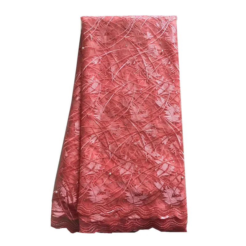 

Cotton Embroidered Tulle lace Fabric African French Net 2017 for Wedding Dress