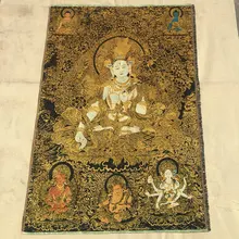 Тибетский буддизм вышивка WhiteTara Tangka картина шелковая вышивка Плетение Золотой шелк вышитый Будда храм предложение