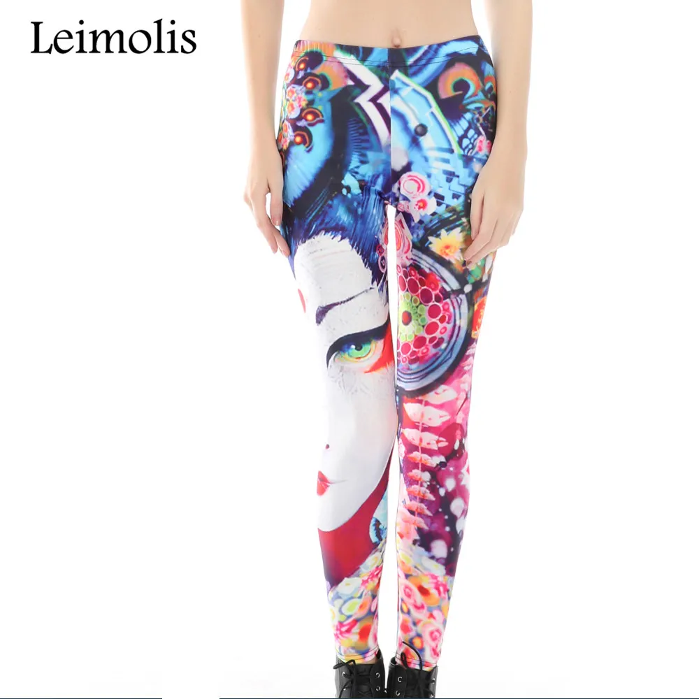 Leimolis, 3d принт, Великолепная красота, Harajuku, панк, высокая талия, для тренировок, пуш-ап, спандекс, размера плюс, леггинсы для фитнеса, женские штаны - Цвет: Lgs 3763