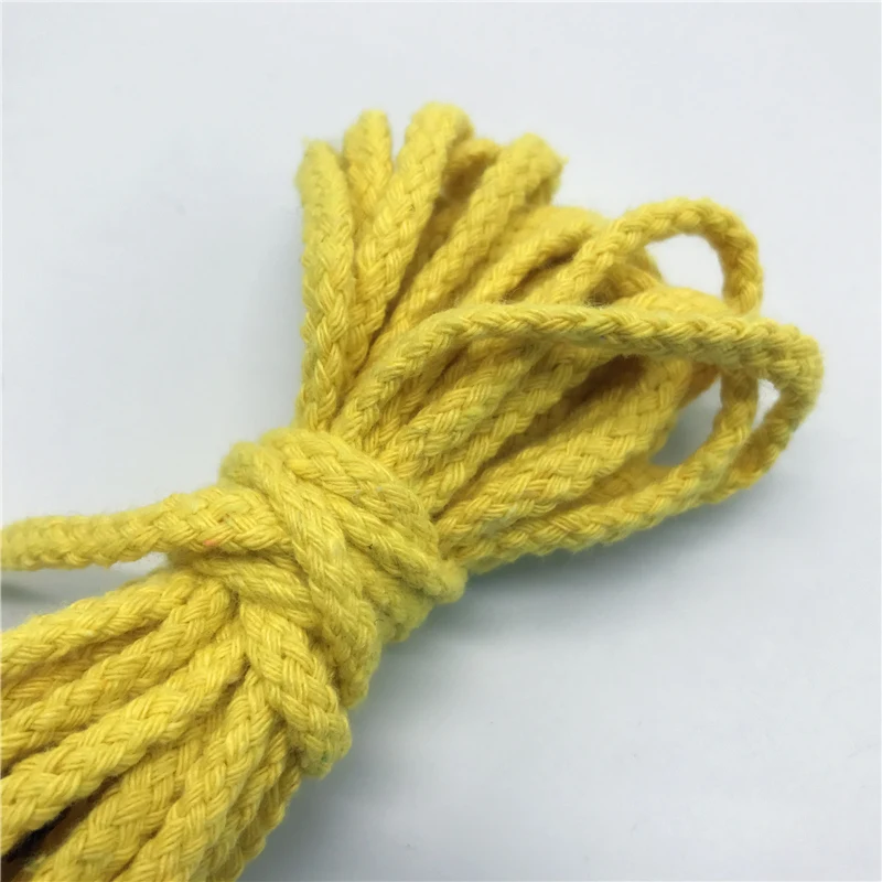 5yards 6mm Cotton Rope Craft Decorative Twisted Cord Rope For Handmade Decoration DIY Lanyard Ficelles Couleurs Thread Cord