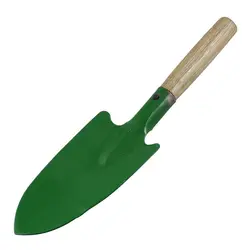 Деревянная ручка из металла Лопата Мастерок Сад Двор ручной инструмент 10 дюймов зеленый