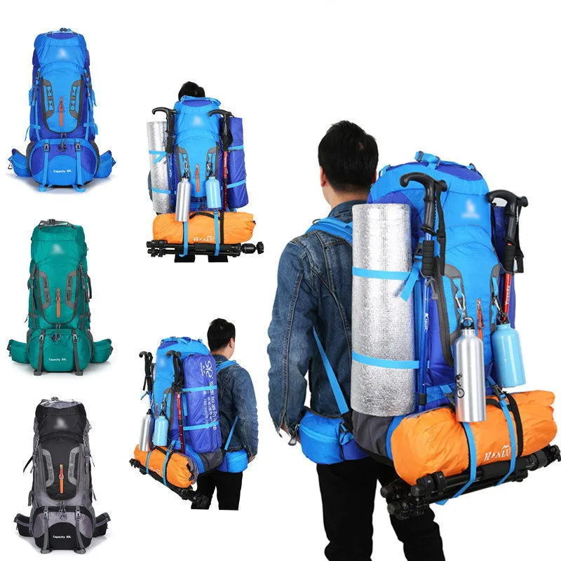 

80L Outdoor Bags Sports Backpack Camping Hiking Backpacks Adjustable Large Capacity Travel Climbing Superlight Backpack 1.65kg