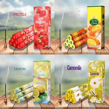 

Strawberry Lemon Indian Incense Sticks Handmade Camomila Stick Incense Room Fragrance for Home Decor Buddha Supplies 120 Sticks