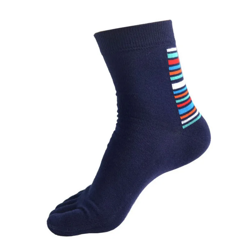 Designer Men Colored Stripe Five Toe Socks Summer 2017 Sweat absorbed