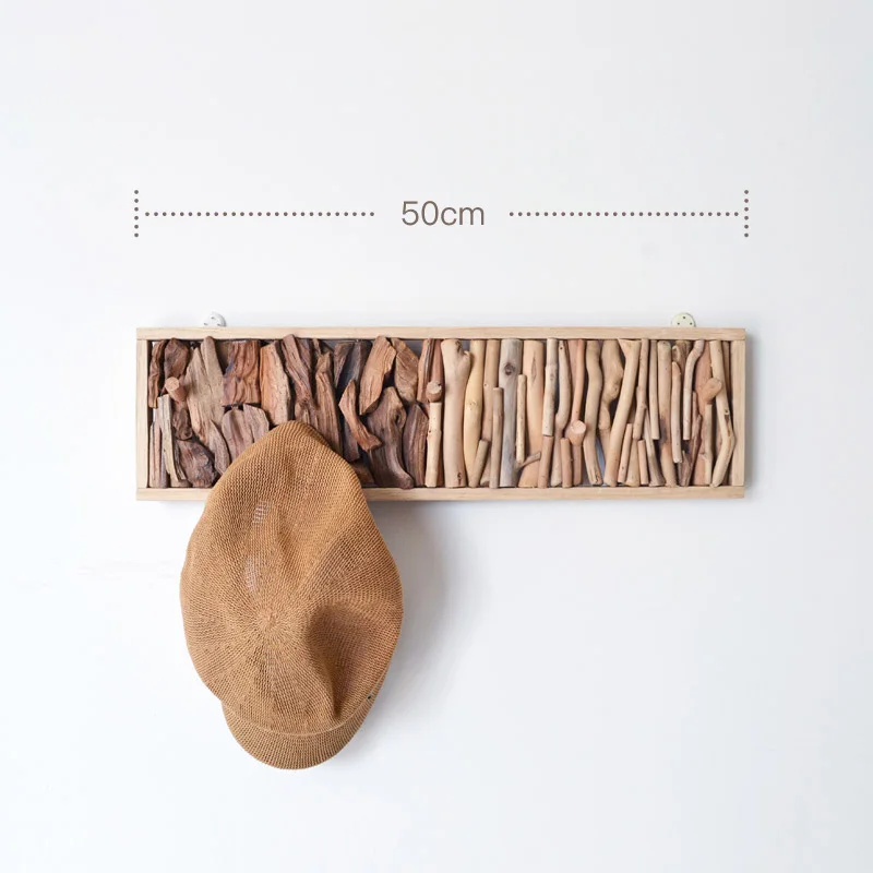  Pure Handmade Wooden Hat Hook Wall Hanging Simple Modern Bedroom Hallway Living Room Decoration Ori - 32879777431