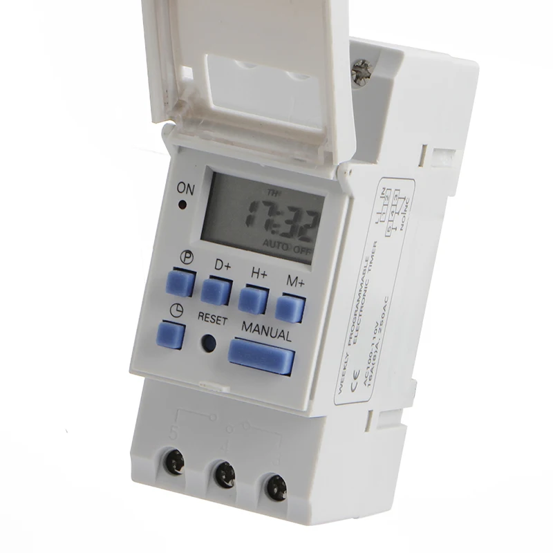 

New DIN Rail Time Relay Switch Digital LCD Power Programmable Timer DC 110V  -Y102