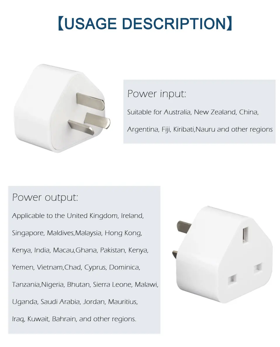 New UK TO AU Plug Travel Adaptor 3 pin AU Converter UK to AU Plug Charger For Australia New Zealand For Mobile Cell Phone Tablet (5)