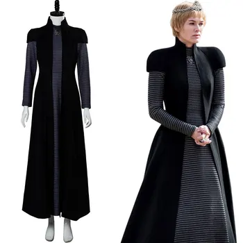 

Game of Thrones 8 Cosplay Costume Cersei Lannister Cosplay Dress Queen Black Suit Outfit Custom Made for Adult Halloween Costume