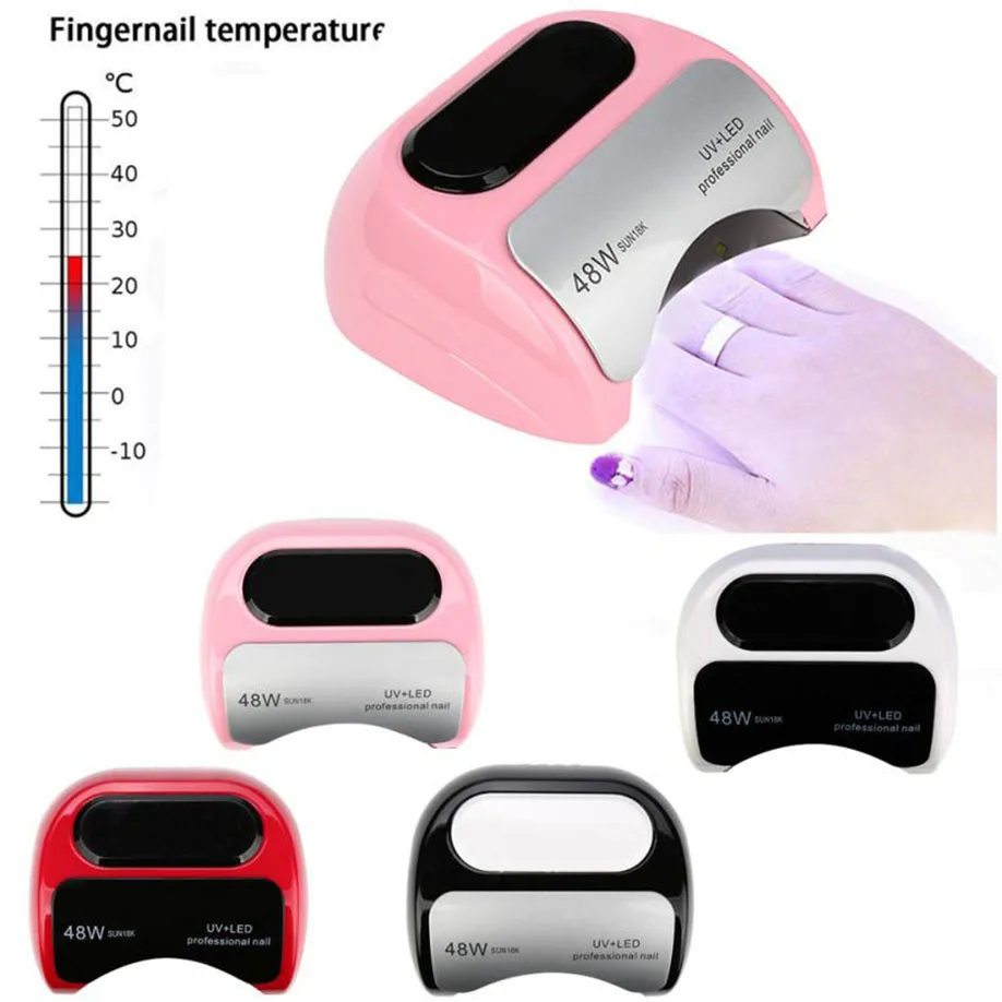 

New Nail Machine US Plug 48W LED UV Nail Gel Curing Lamp Light Nail Gel Polish Dryer Smart Painless Builder Hard Gel Curing
