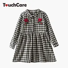 Платья с вышитыми розами для девочек; детское платье принцессы; костюм в клетку в консервативном стиле для девочек; Детские плиссированные вечерние наряды на свадьбу