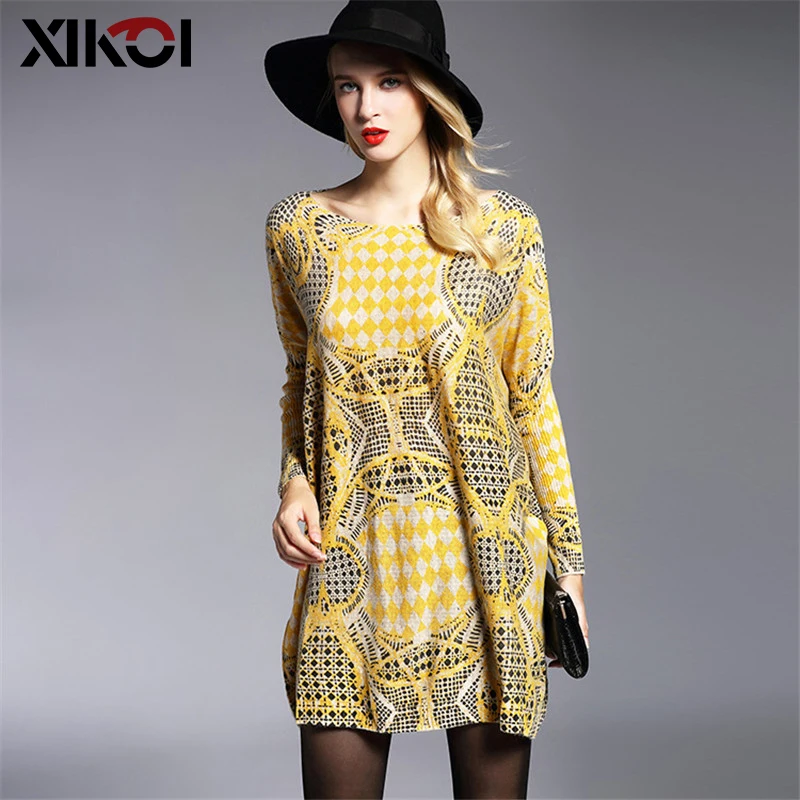 XIKOI Oversized Spring Fashion Women's Clothing Sweaters Slash Neck Batwing Sleeve Sweater Female Casual Knitted Pullovers Shirt | Женская