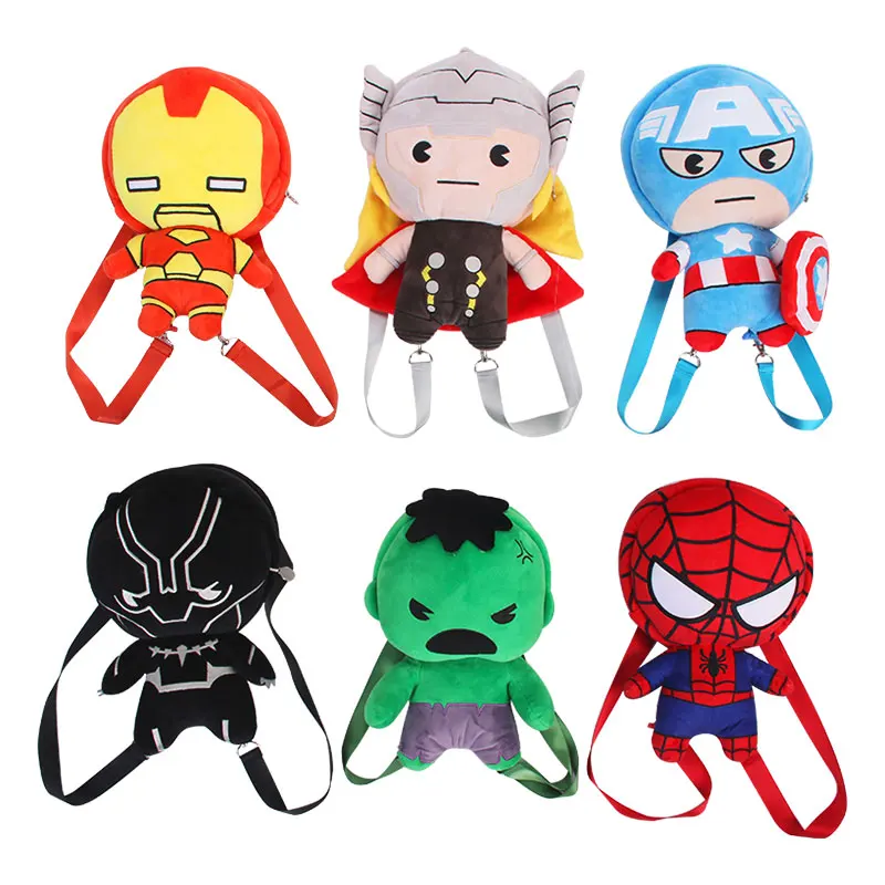 

kids plush backpack School Bag PP cotton Iron man Baby Toy cartoon Outdoor Travel Pack Bag Student Kindergarten knapsack plush
