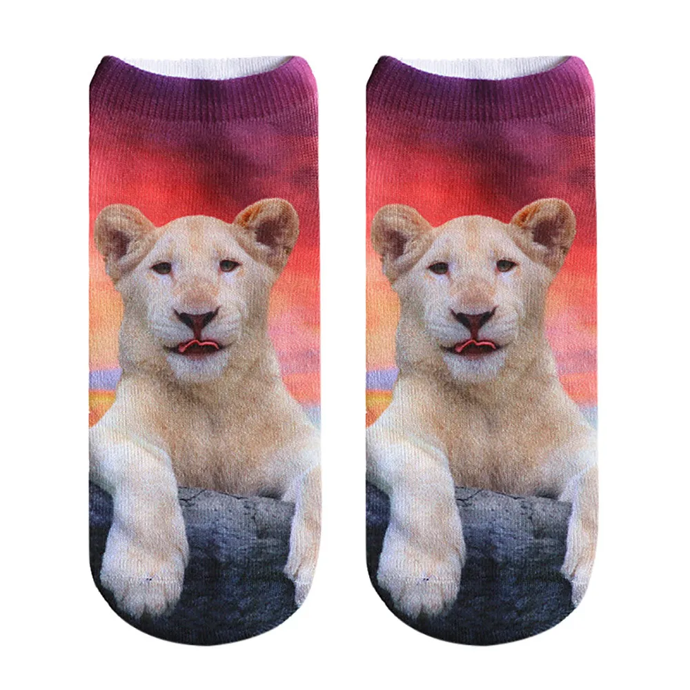 Новые носки повседневные Популярные Модные забавные короткие носки унисекс в стиле Харадзюку носки до щиколотки с 3D принтом собаки Прямая поставка с животными@ 50