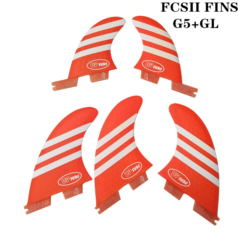 FCSII G5 + GL доска для серфинга синий/красный цвет фасетчатый Киль tri-quad fin set FCS 2 Fin Лидер продаж FCS II Fin Quilhas