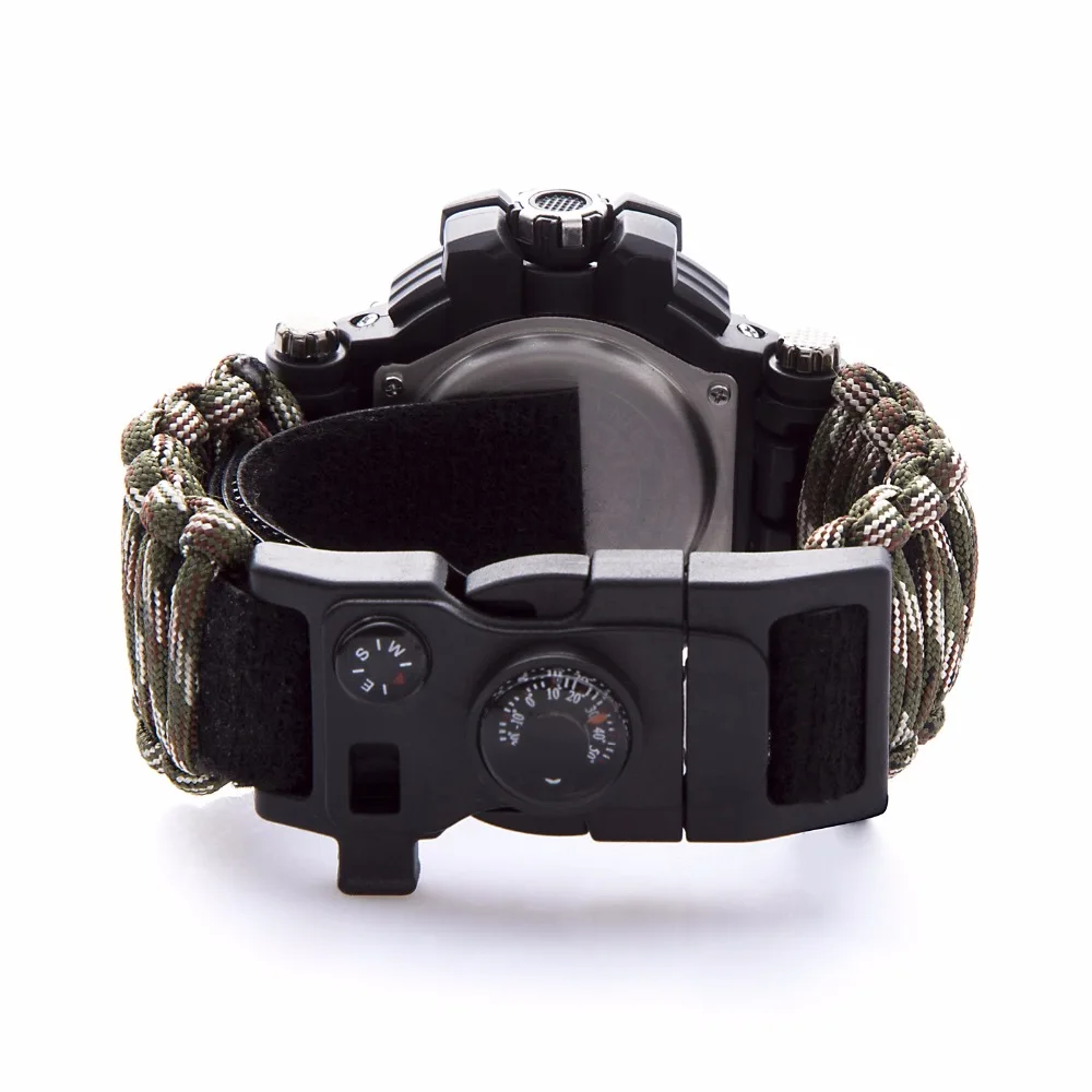 Survival Watch Outdoor Camping Medical Multi-functional Compass Thermometer Rescue Paracord Bracelet Equipment Tool kit Survival Watch Outdoor Camping Medical Multi-functional Compass Thermometer Rescue Paracord Bracelet Equipment Tool kit