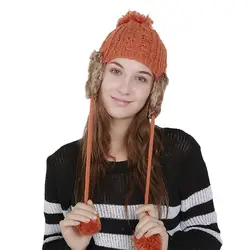 Модные женские зимние шапки, меховые шапки, вязаная шапка, шары помпоны, Шапка-бини, толстая женская шапка