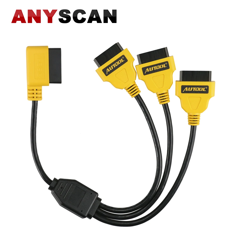 

AUTOOL 50cm 19.5 inch Universal 1 to 3 16pin OBD2 Cable Connector OBDII 16pin Male to Female Splitter Extension Cable