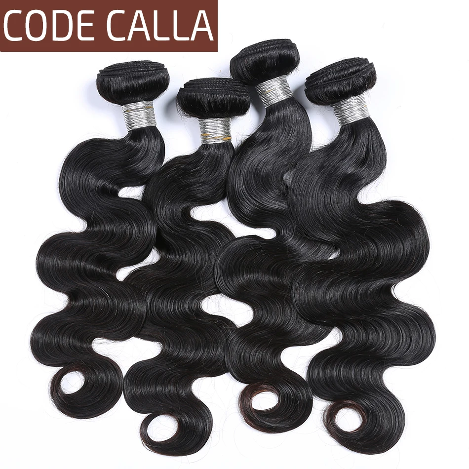

Code Calla Body Wave Bundles 100% Remy Malaysia Human Hair Weaving Extensions Natural Black Color Free Shipping For Woman