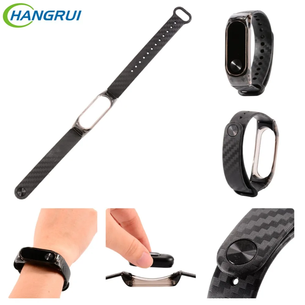

Hangrui Strap for Xiaomi Mi Band 2 Bracelet Crystal Shell Carbon Fiber Wrist Strap Extension Smart Bracket Strap Accessories