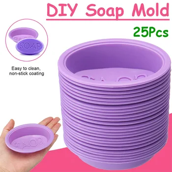 

25 Pcs Oval Silicone Soap Making Molds Soft Cupcake Muffin Baking Pan for DIY Homemade Craft Kitchen Essential HFing