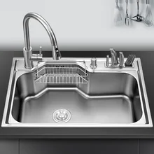 Pia de cozinha acima do balcão ou com fixação, pias para vegetais, lavatório, aço inoxidável, tigela única, 1.2mm de espessura, pias de cozinha