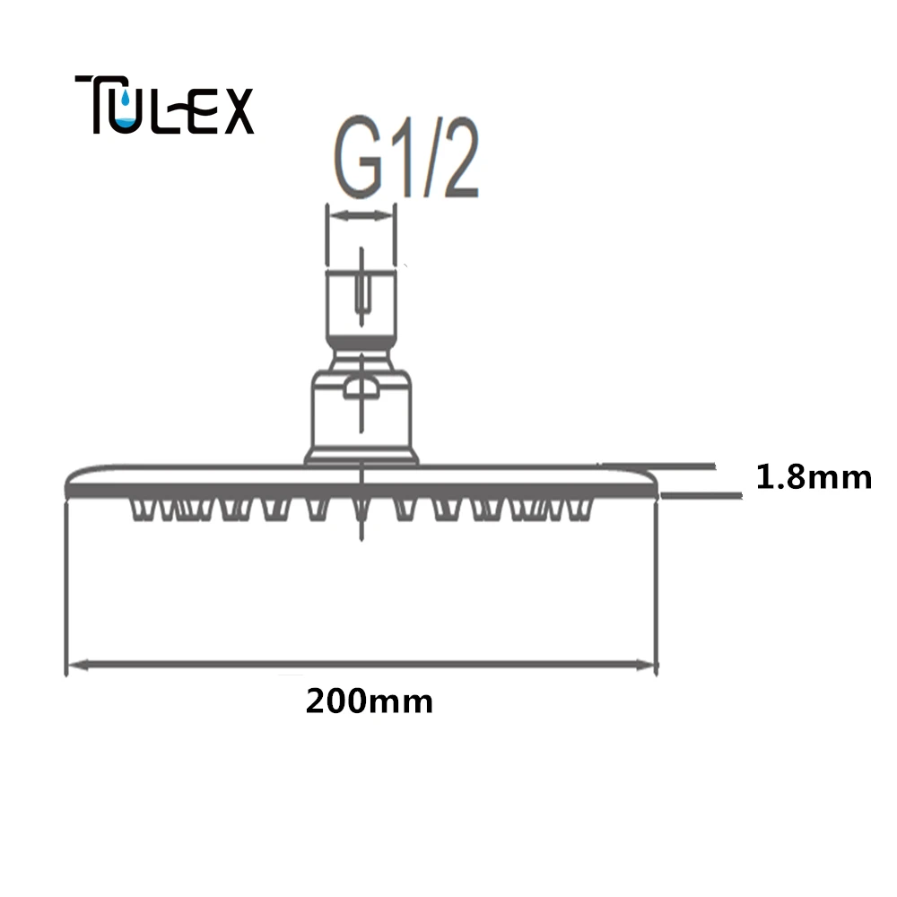 TULEX черный дождь Душевая Головка круглый верхний Дождь " SUS 304 дождь душевая головка для Аксессуары для душевой и ванной для ванной комнаты