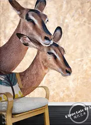 3D природа росписи, Прекрасный красивая прерии два оленя животных фото, Гостиная тв стены спальне обои