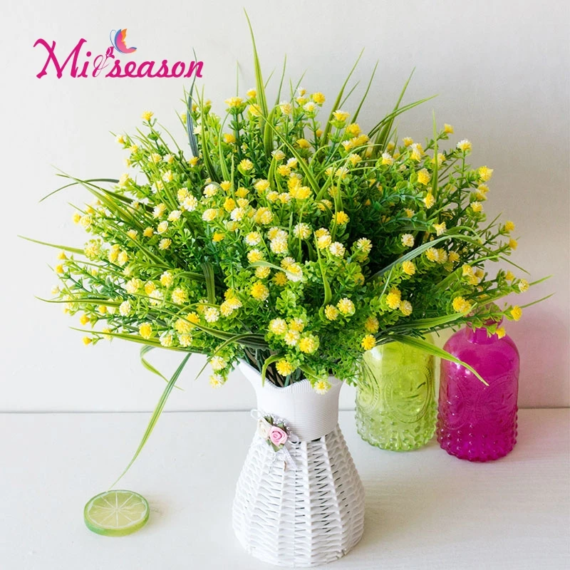 Miiseason Spring Mantianxing Green Grass Plants Artificial Flower Simulation Flower Wedding Decoration For Home Party Office