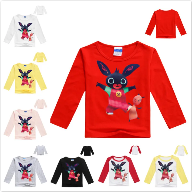 

Spring Fashion Cotton Children Infant Kids Baby Boys Cartoon Bing Bunny Print Long Sleeve T-Shirts Girls Tops Rabbit Shirts Tees
