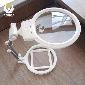 

FGHGF Multi-functional Foldable 2X 6X Loupe With Magnifying Glasses Glass Magnifier 2 LED Light Lights Measurement Scale Tool