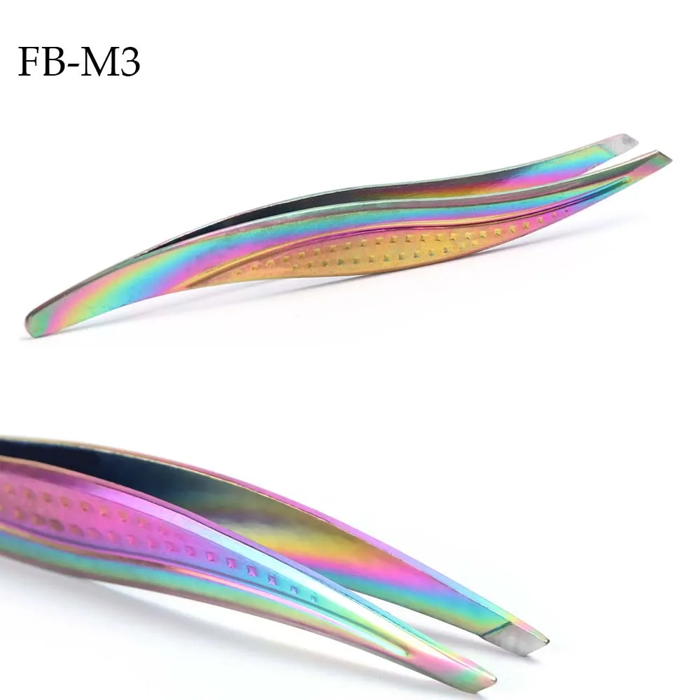 1 шт. Профессиональный пинцет для ресниц Хамелеон ножницы для ногтей щипцы для завивки ресниц триммер для бровей Curvex инструменты для макияжа маникюрные SAFBM1-5 - Цвет: FB-M3