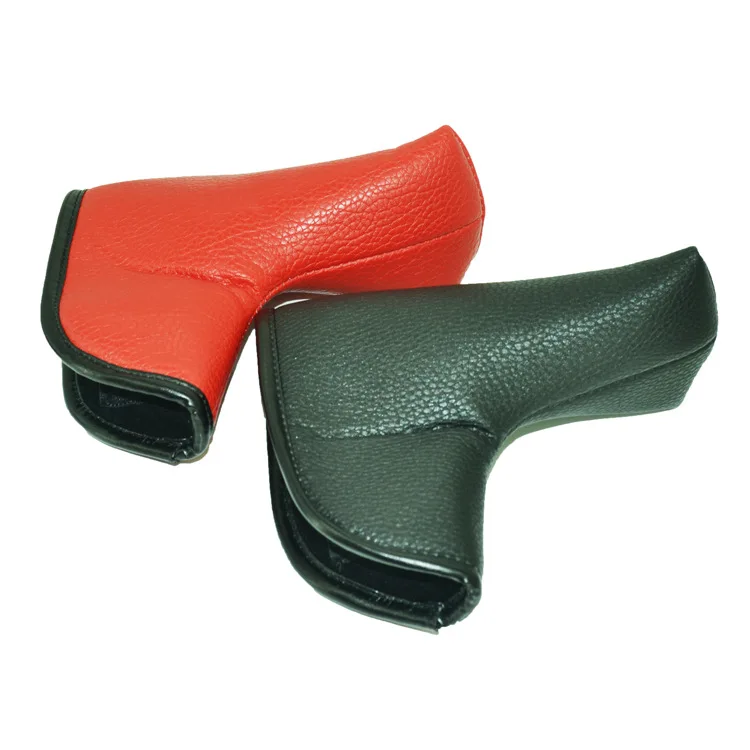 2018 Latest Golf Putter Club Protective Cap PU Leather Straight Golf Head Cover Black/Red 2Colors