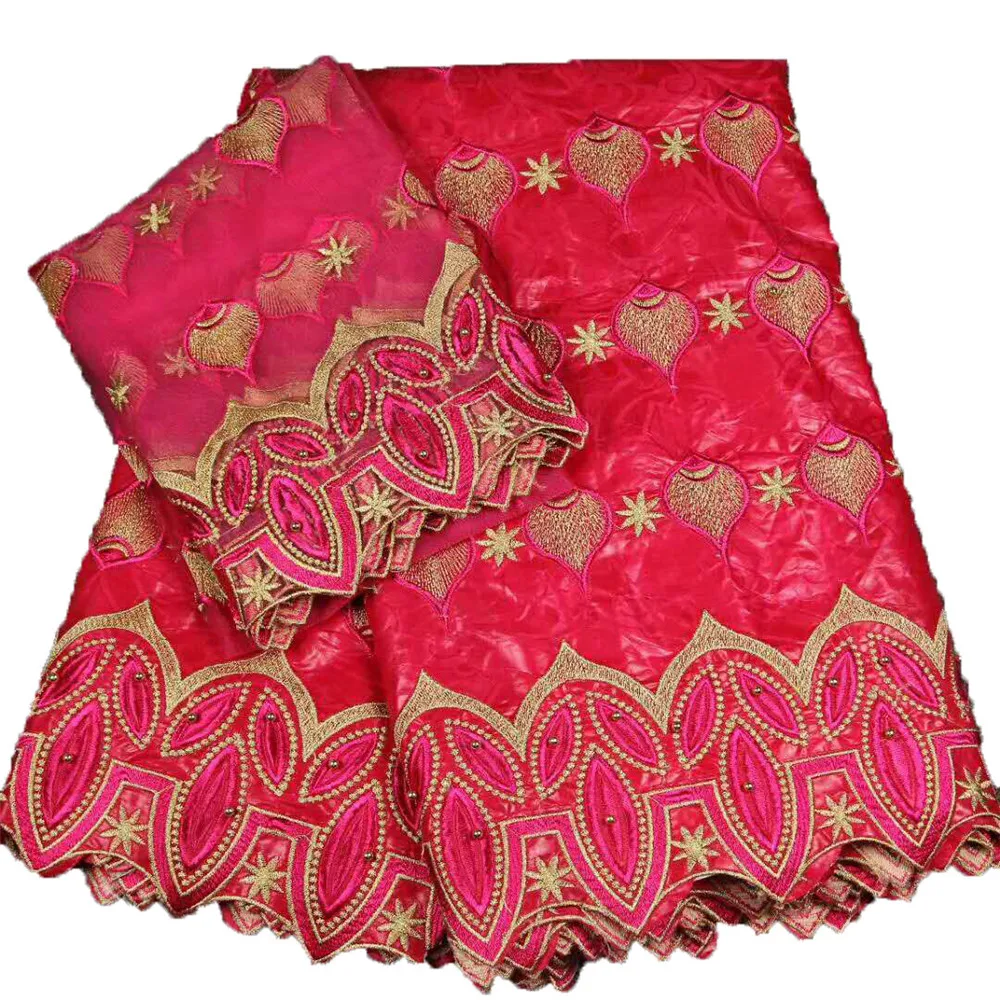 

African Bazin Fabric with High Quality 2018 Nigerian faddish Bazin Riche Getzner lace fabric with beads for dressL17-1