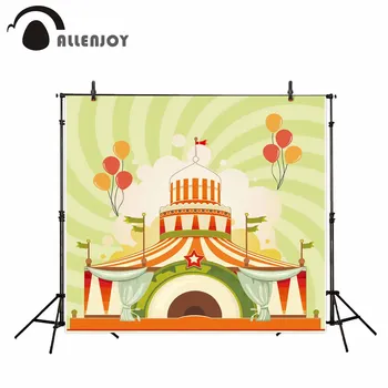 

Allenjoy photography backdrops Green Stripes Circus balloon Children Cartoon background photo studio camera fotografica