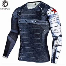 Зимняя солдатская Спортивная рубашка с 3D принтом, мужские футболки для бега, фитнес-колготки, мужские велосипедные быстросохнущие рашгарды, компрессионные Топы MMA