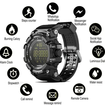

Watch Electronic 2018 New Fashion EX16 Men's Wristwatch Digital Fitness Smartwatch Waterproof Pedometer Smart Watches