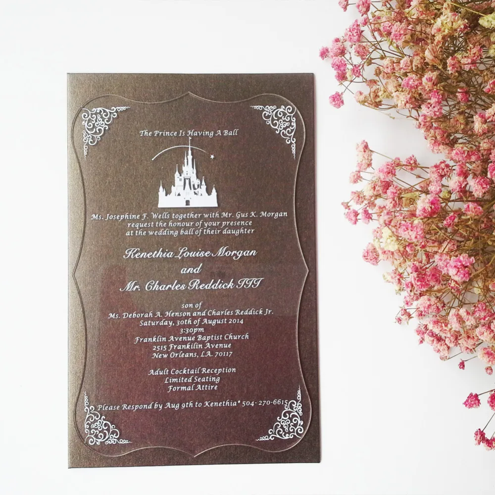 5 7inch Clear Scroll Shape Acrylic Wedding Invitation Card 1lot 100pcs 5 7inch Clear Scroll Shape Acrylic Wedding Invitation Card 1lot 100pcs