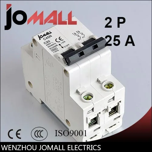 

C45N 2 pole 25A 400V~ C type mini circuit breaker mcb